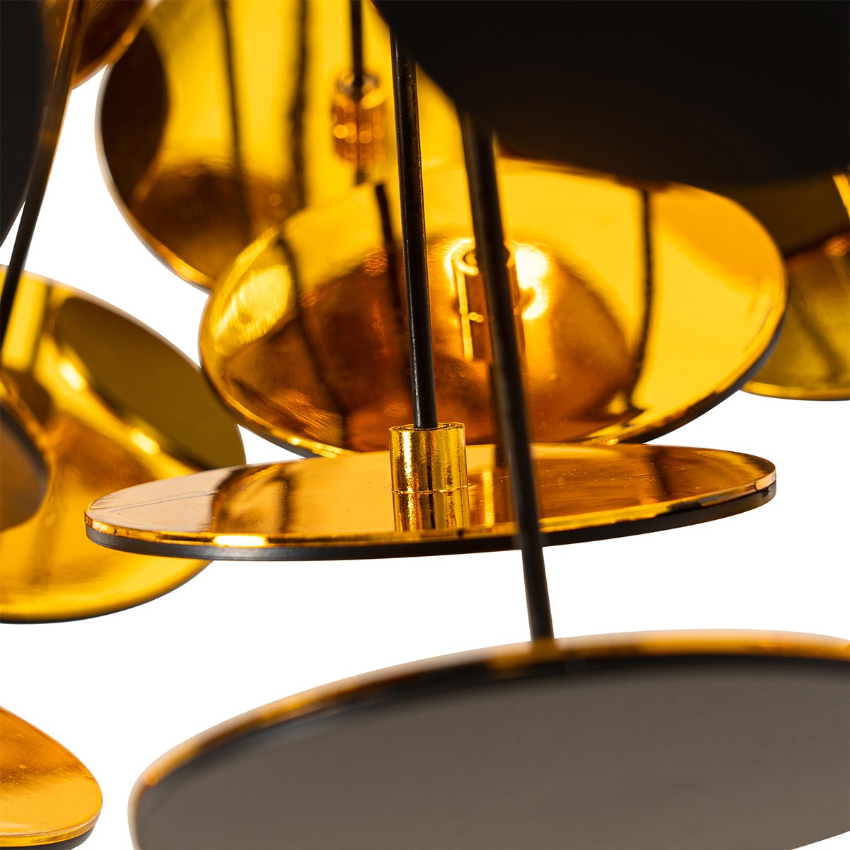 Design hanglamp in zwart en goud – Cerchio