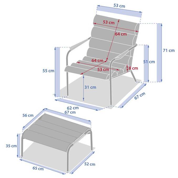 Fauteuil relax de jardin SOLANI Acajou
