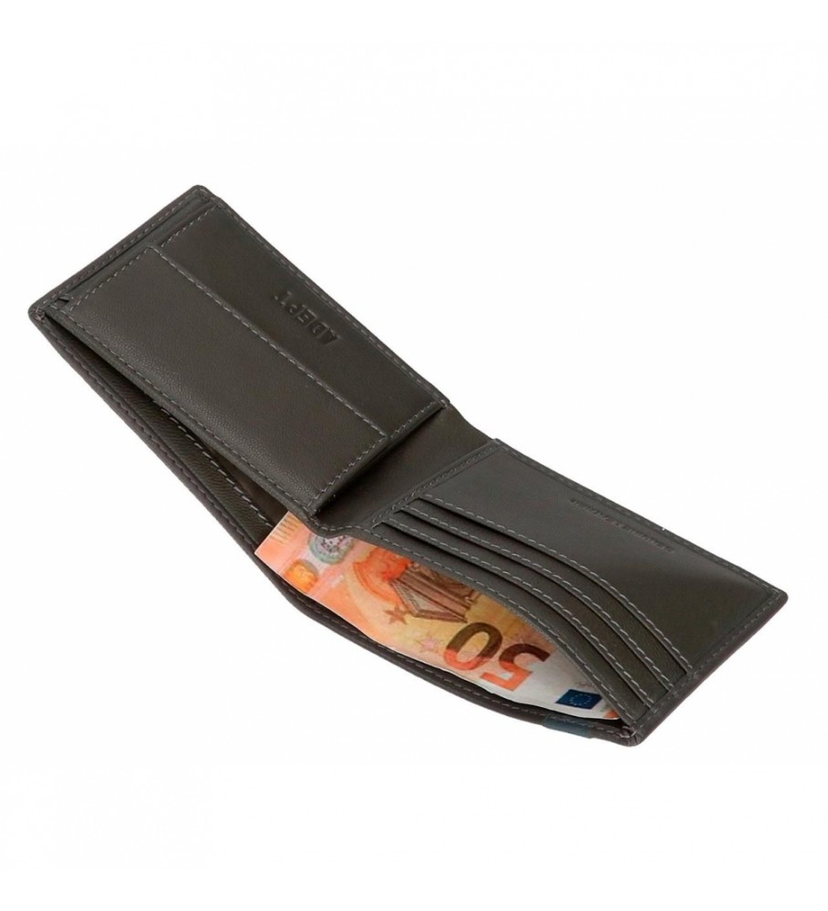 Carteira Joumma Bags Adept Max Simple Antracite - 11x8x1cm -