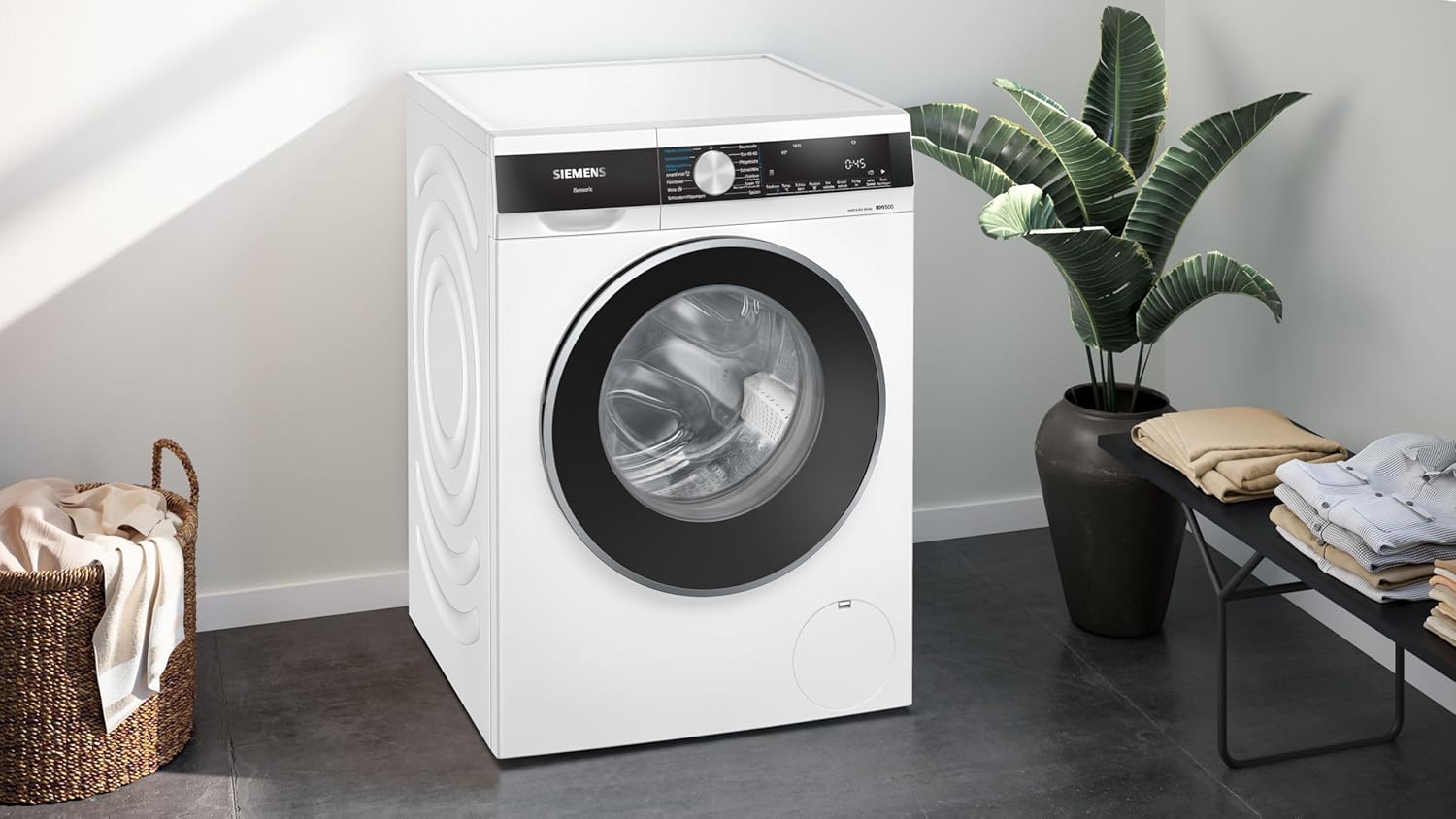 Siemens WN44G242 iQ500 Waschtrockner, 9 & 6 kg, waterPerfect Plus, Antiflecken-System, smartFinish, speedPack L, autoDry-Technologie, Outdoor-Programm, iQdrive, Wash & Dry 60, aquaStop