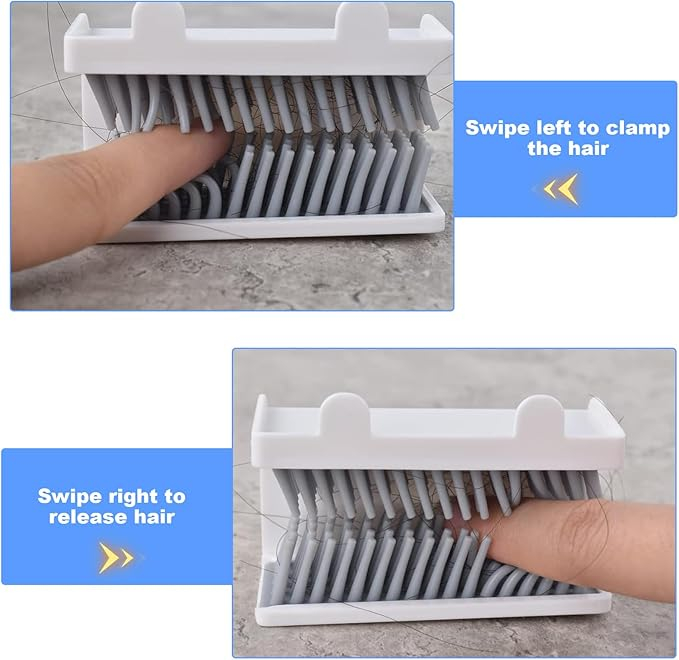 (75x45mm) Selbstklebender Silikon Dusch Haarfänger Wand Bürsten Haarsammler Abfluss Schutz für Dusche / Badewanne - Grau