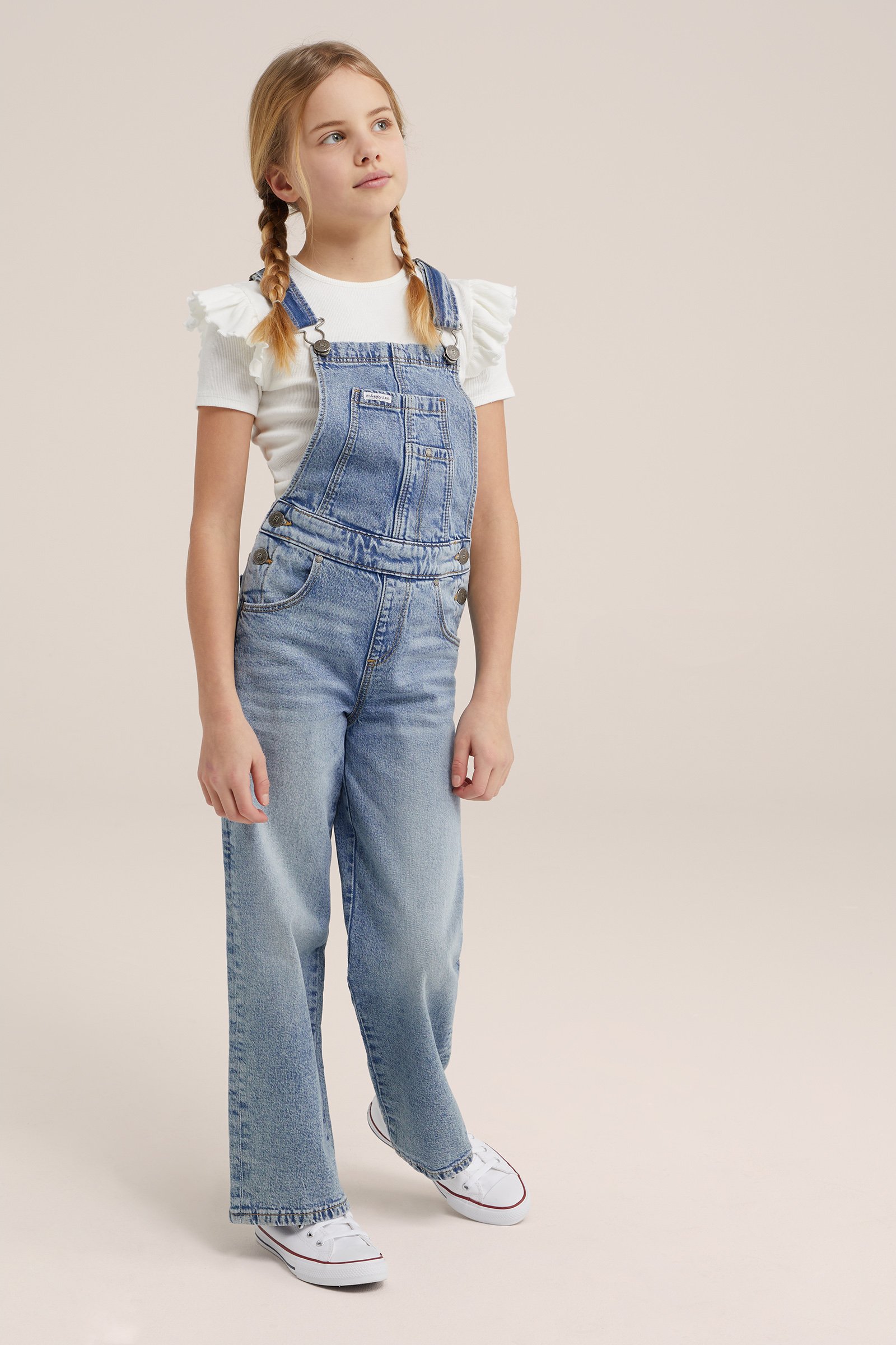 Meisjes relaxed fit tuinbroek Blue Ridge Blauw