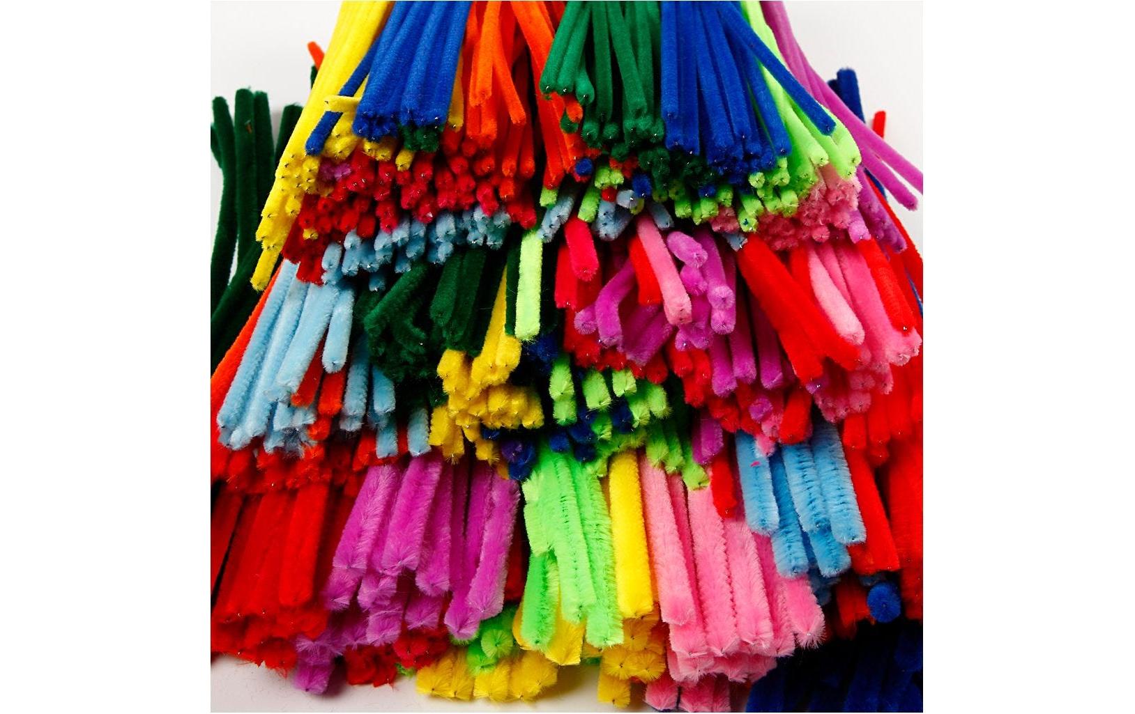 Chenilledraht 4, 6, 9 mm, diverse Farben, 700 StückPfeiffenreiniger farbig assortiert