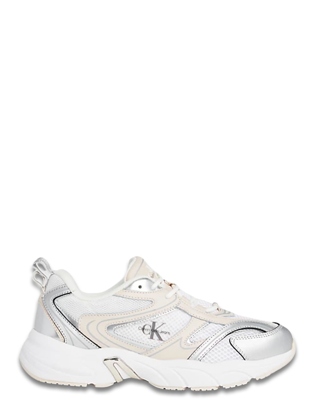 calvin klein Baskets de ville femme retro tennis low blanc/creme/metal