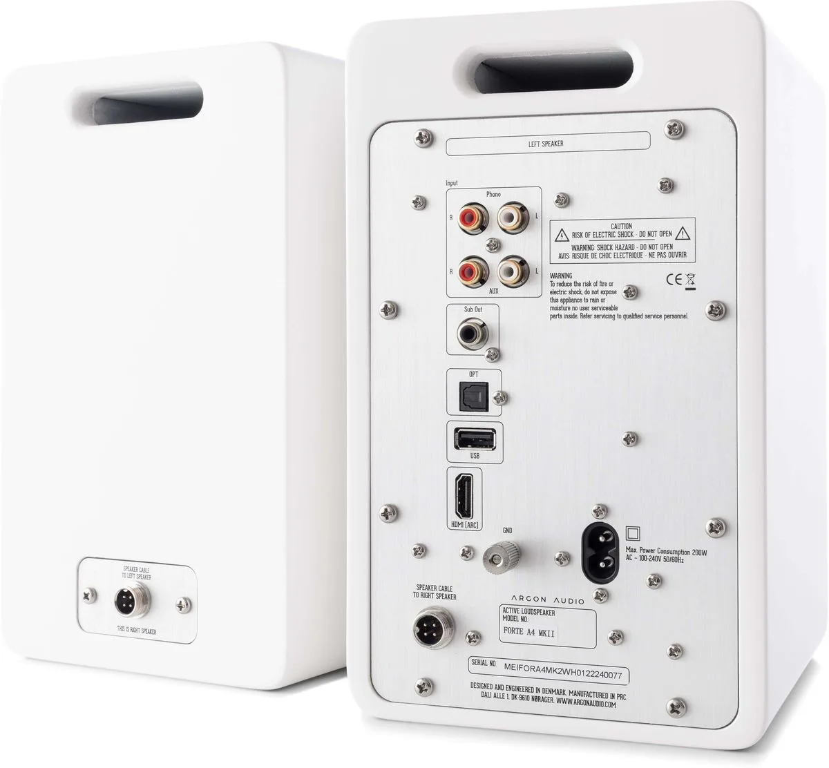 Argon Audio Forte A4 MK2 Blanc (la paire) Enceintes sans fil hi-fi