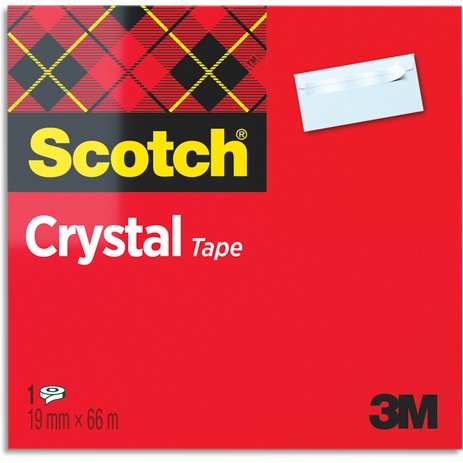 Ruban adhésif Crystal Clear 600, 19 mm x 66 m, carton