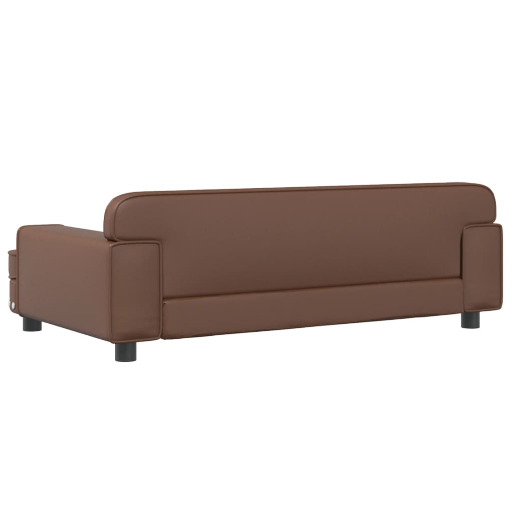 Cama para cães em couro sintético marrom vidaXL, 90x53x30 cm