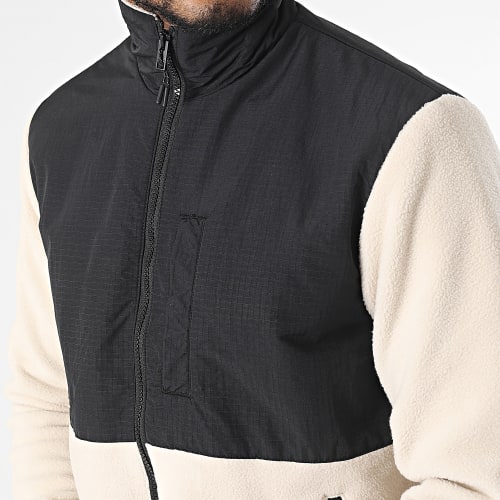 Veste Polaire Zippée Marvin Fleece Beige Noir