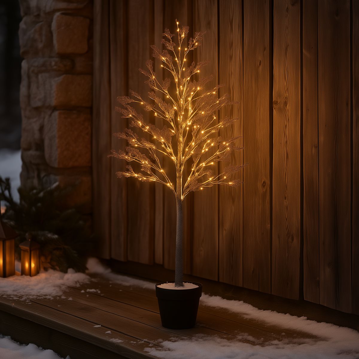 Kerst buiten vloerlamp boom 120cm incl. LED met timer IP44 - Fuyu