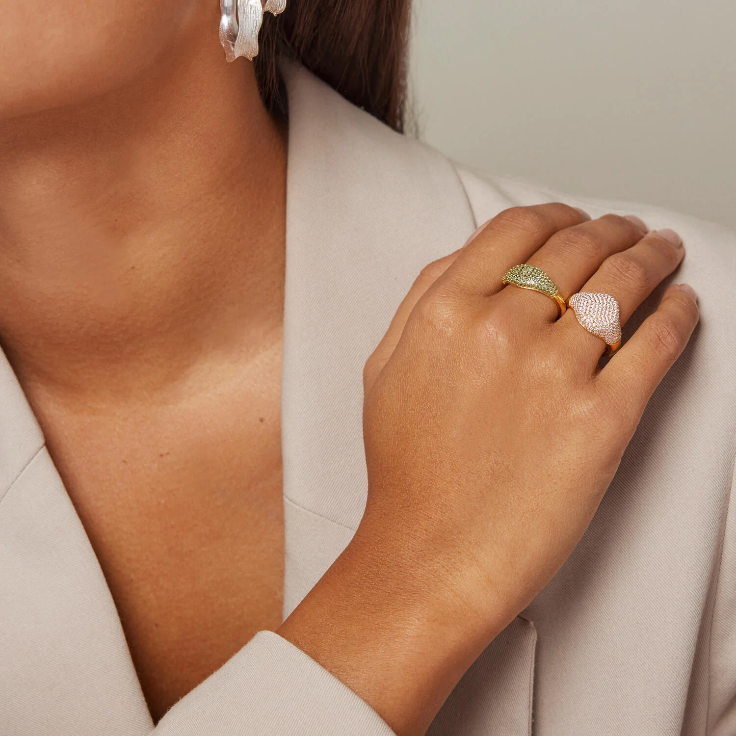 ENAMEL Copenhagen  Sparkling Luna ring - forgyldt