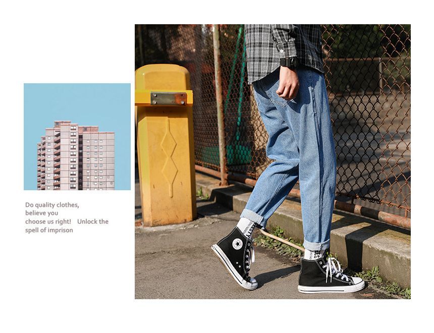 Denimic - Toelopende cropped jeans
