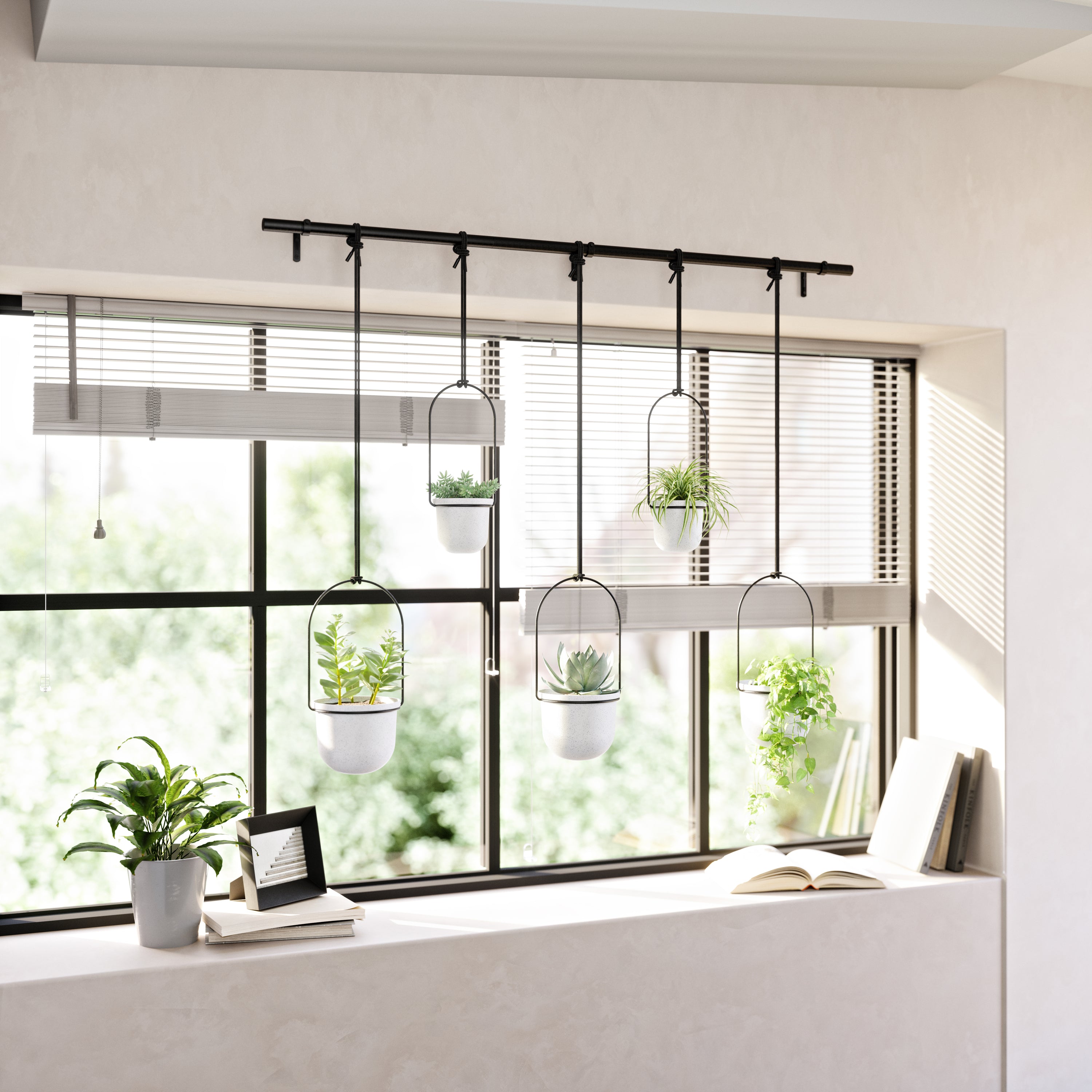 Umbra Triflora Hangende Bloempotten - Set van 5 - Wit