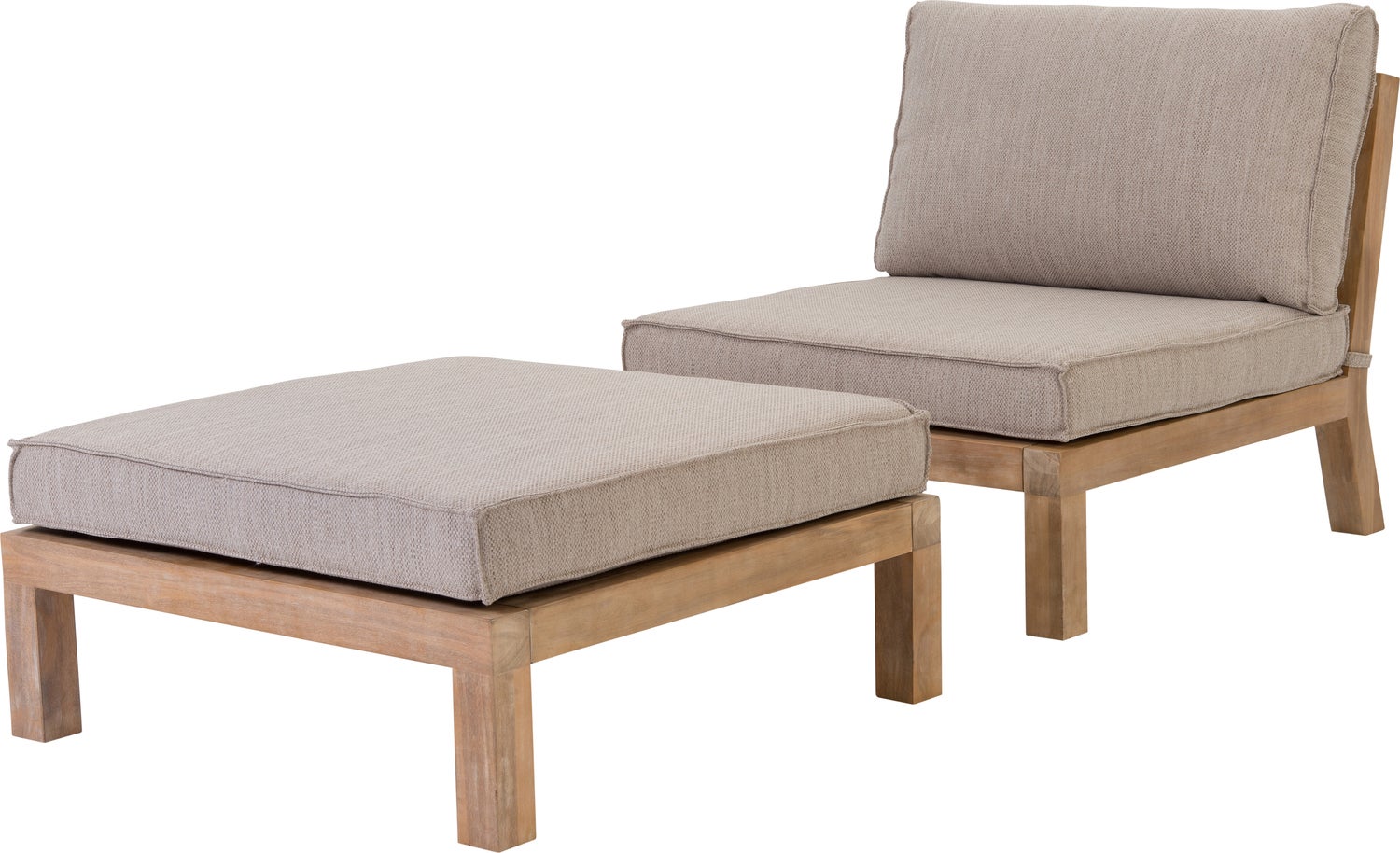 Intratuin hocker / loungetafel Kent acaciahout whitewash 80 x 80 x 25 cm