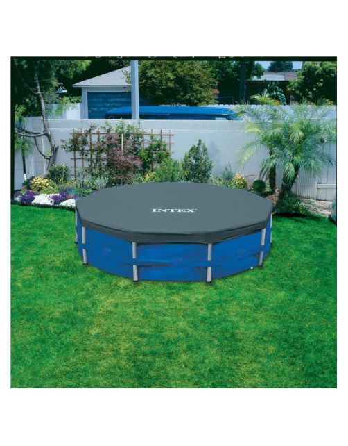 Intex Afdekzeil Framepool Rond Grijs - Afdekzeilen
