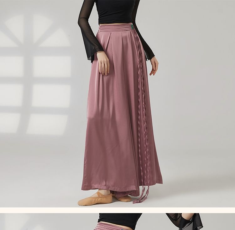 Cossita - Hoge taille effen wijde dansbroek