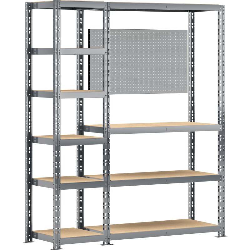Rayonnage MODULO - Module 2 étagères + établi