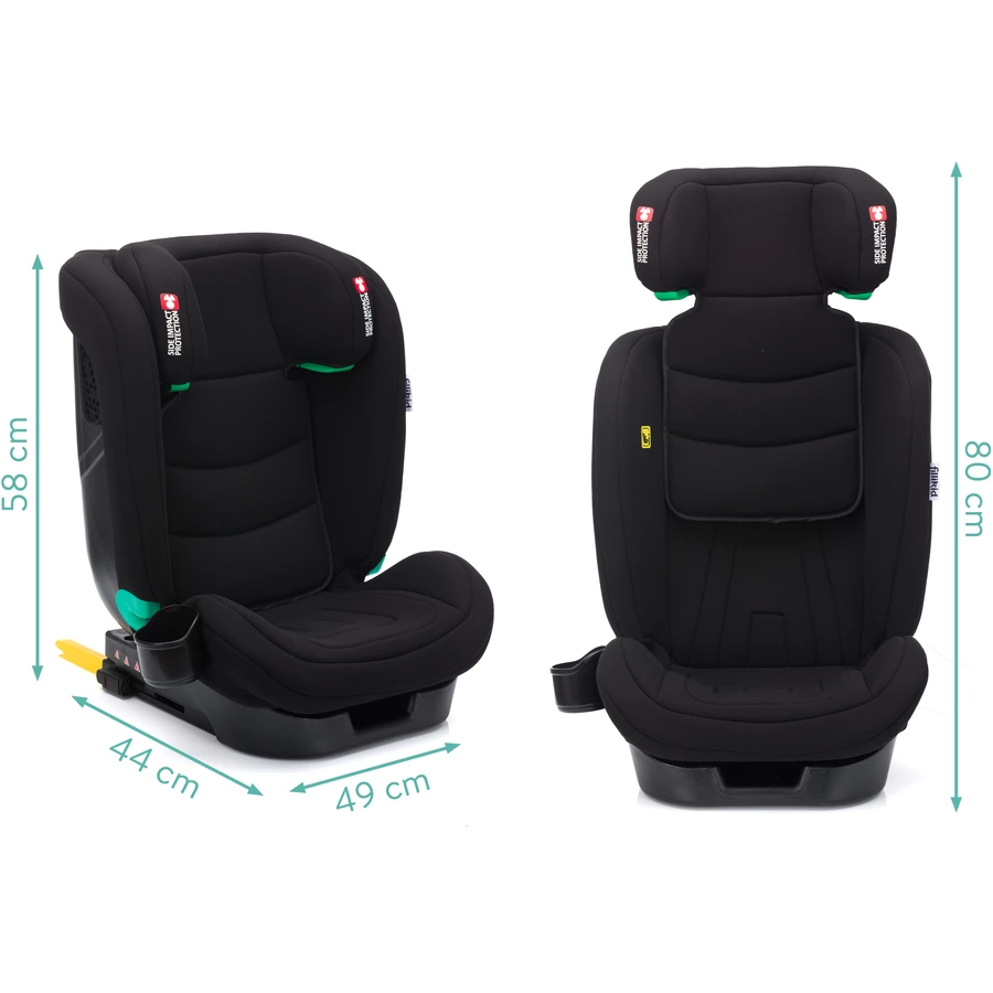 fillikid Kindersitz Elli Pro Isofix i-size 100-150 cm schwarz