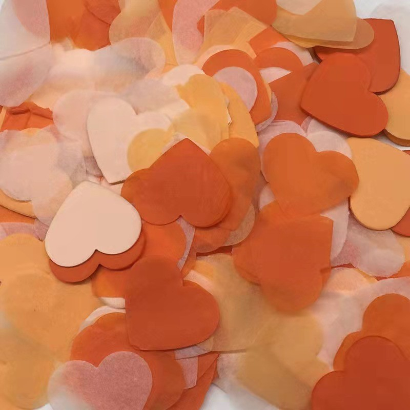 (10g) 26x22mm Konfetti Herz Streukonfetti Geburtstag Party Tischdeko - Orange
