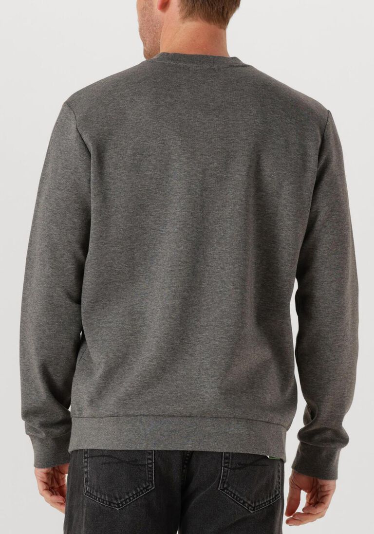 donkergrijze woolrich trui logo interlock crewneck