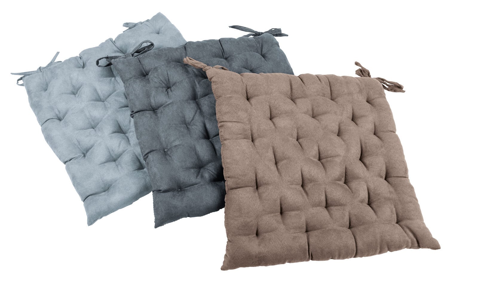 2er Set Stuhlkissen Alcantara-Optik Taupe ca. 40 x 40 cm