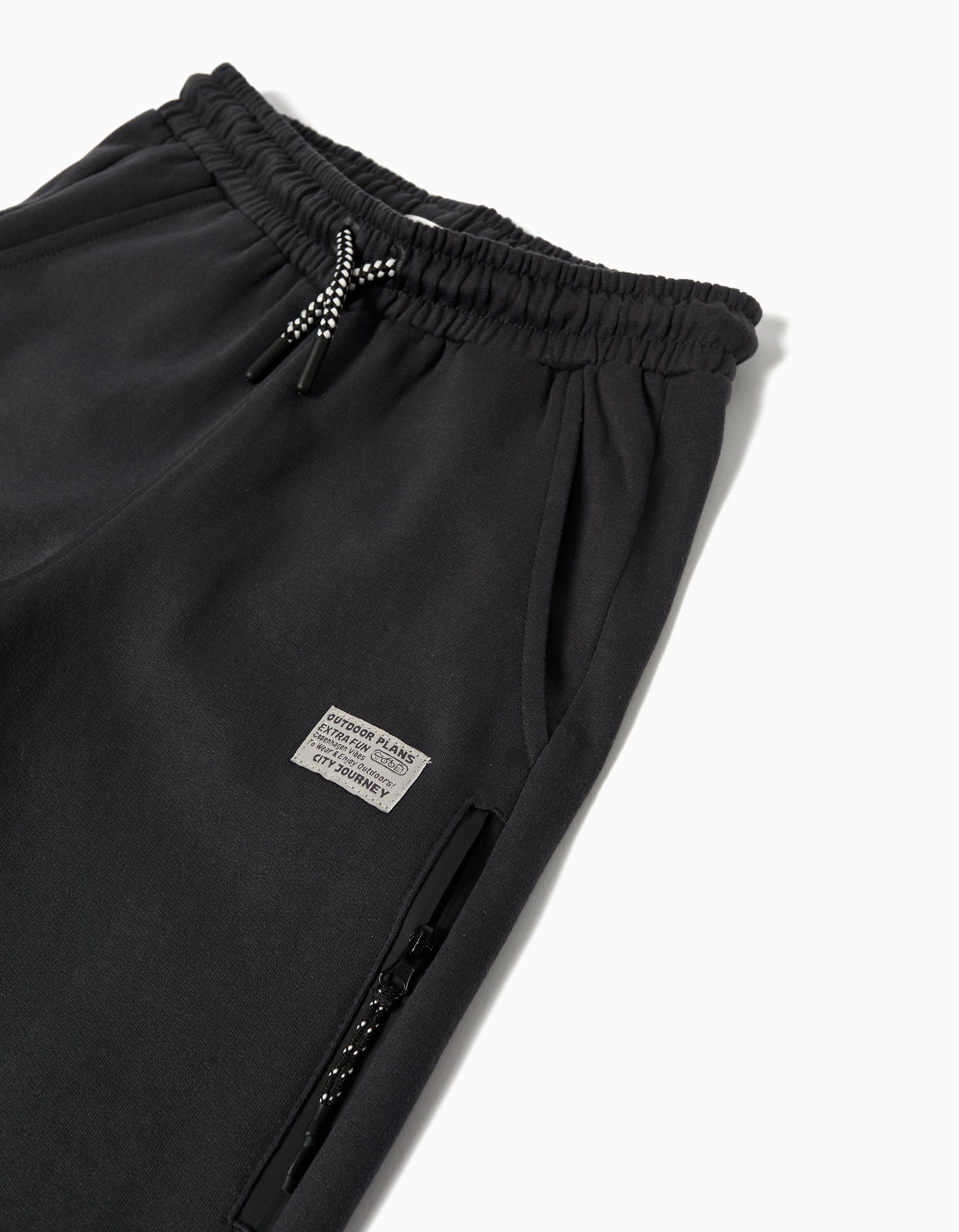 Joggers de Felpa, Menino, Cinzento Escuro