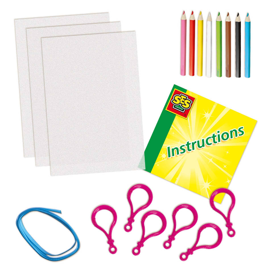 SES Creative krimpfolie set - sleutelhangers