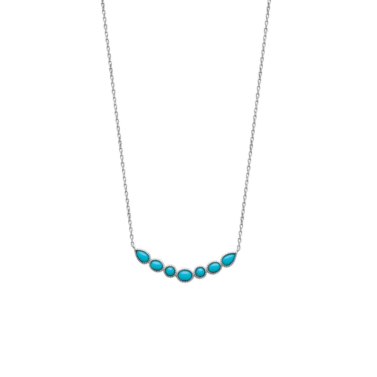 Collier argent 7 PIERRES - Lorenzo R