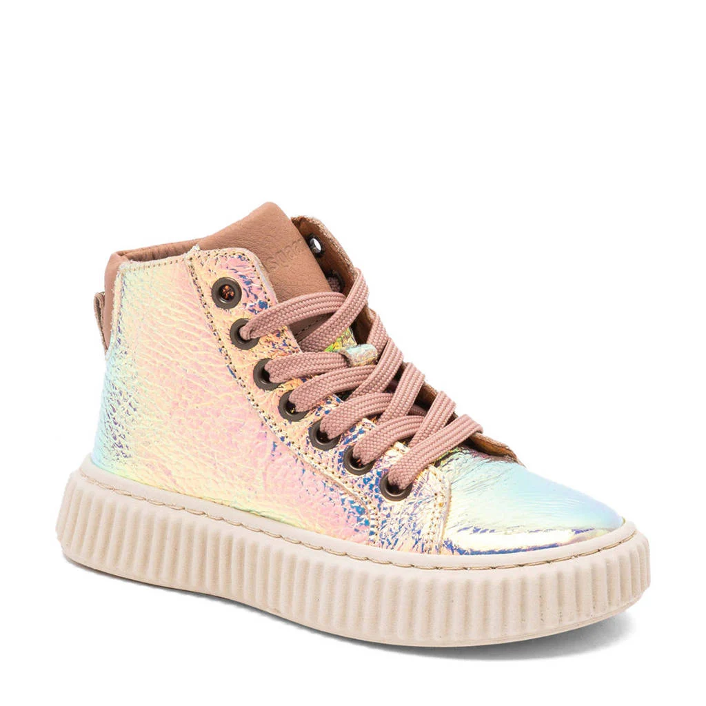 Bisgaard Debbieleren sneakers zilver metallic