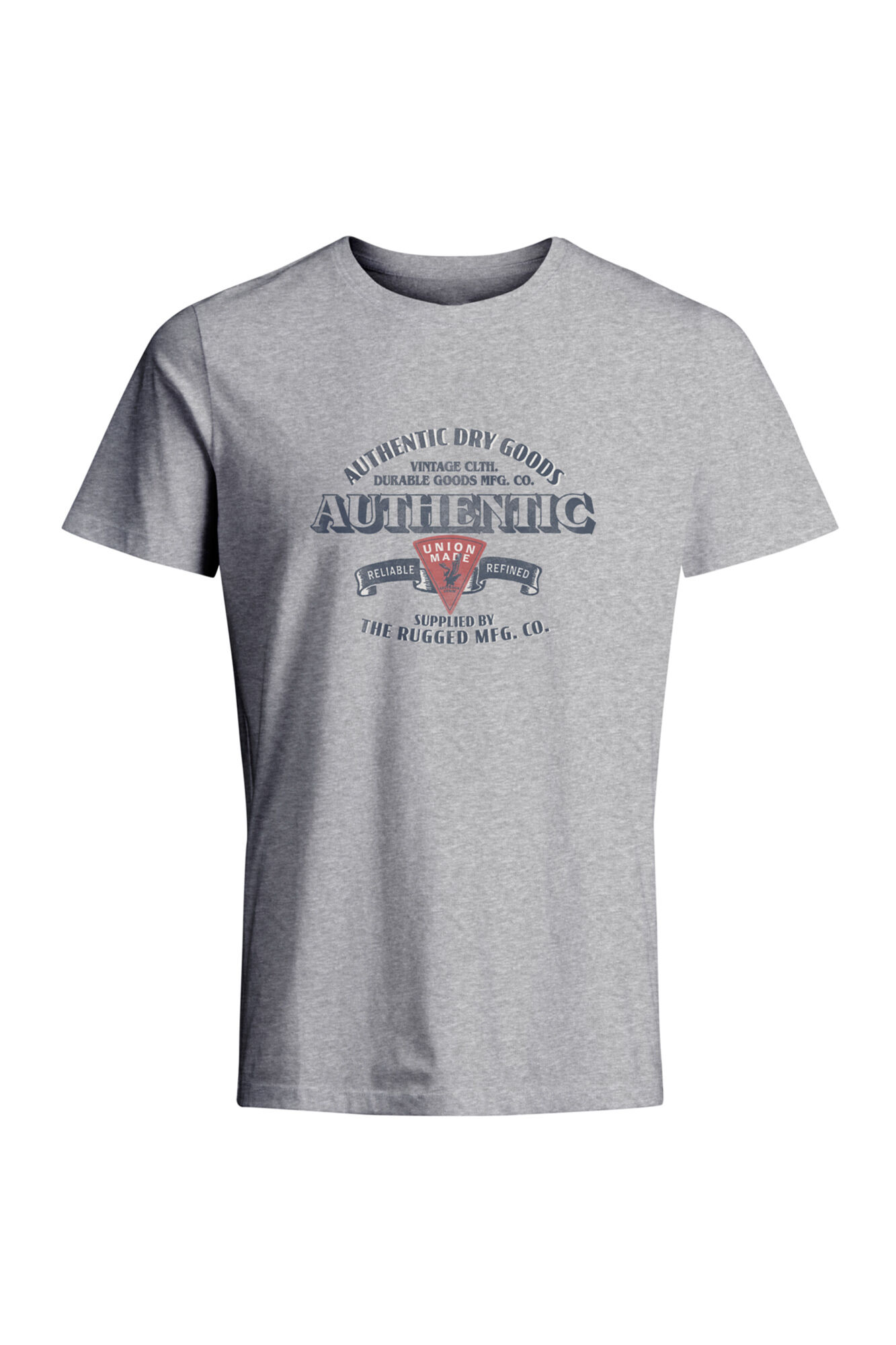 Camiseta de algodão com mensagem - Cinza