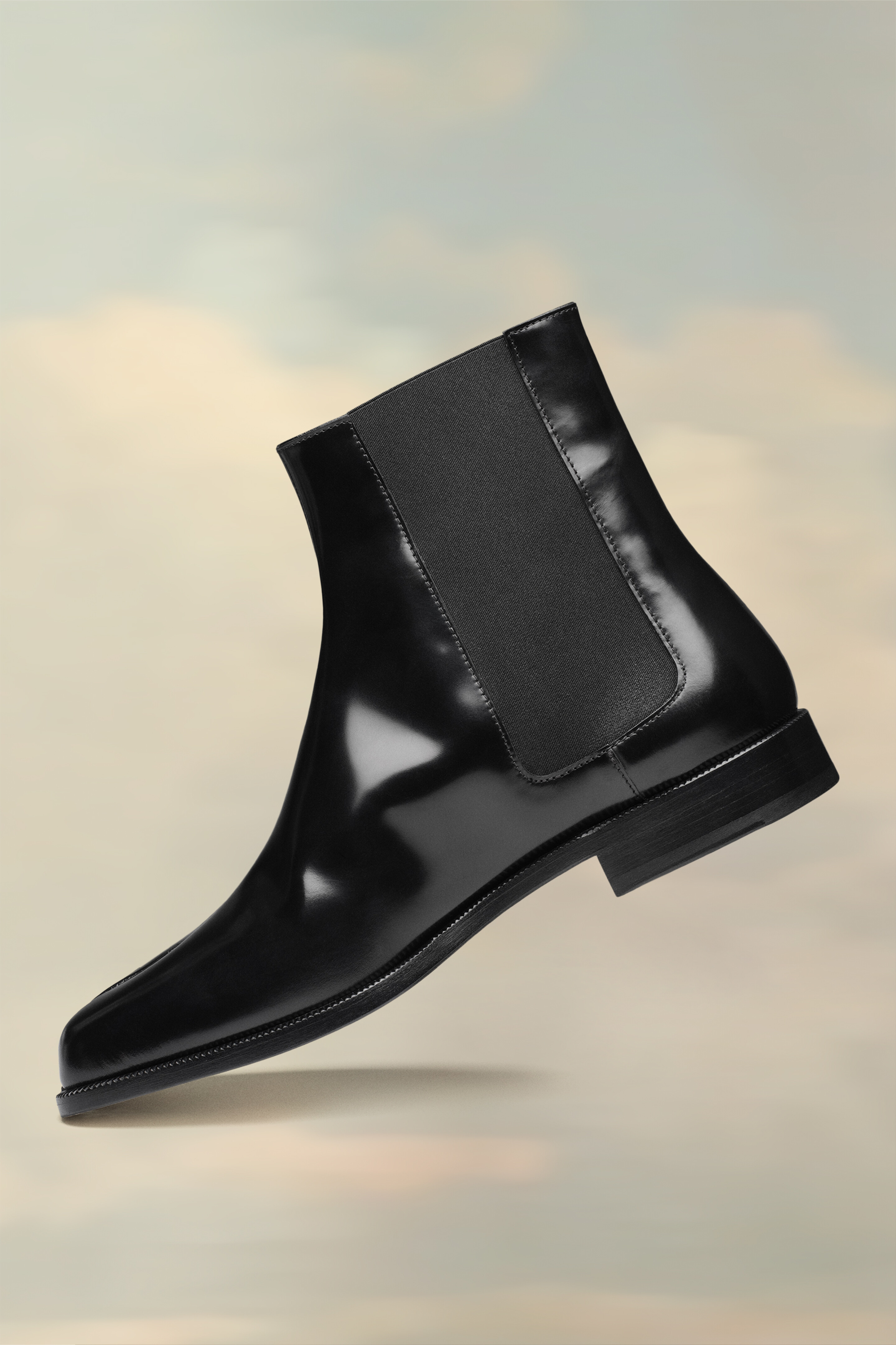 Bottes Chelsea Tabi noires en cuir - homme