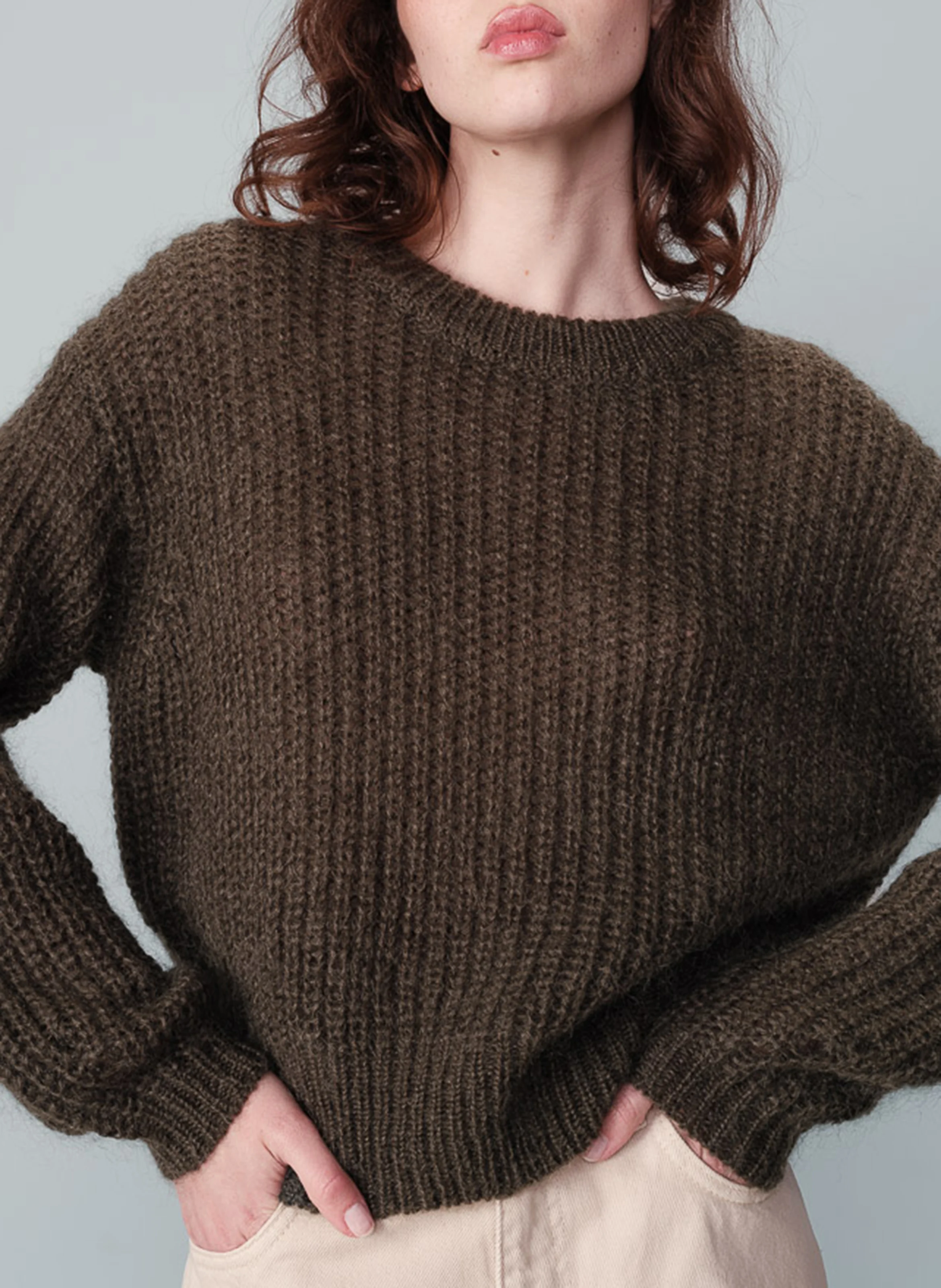 NAISSANCE - Pull col rond ample en tricot | Vert