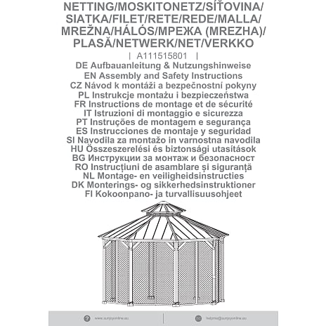Sunjoy net til pavillon 395cm x 395cm