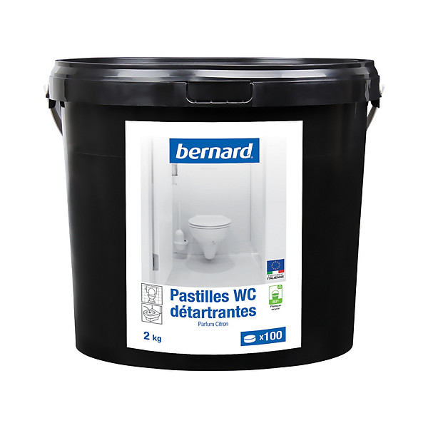 Tablettes WC nettoyantes détartrantes Bernard, seau de 100