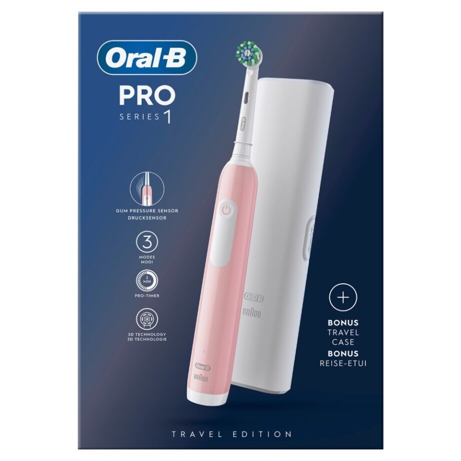 Oral-B - Pro1 Pink Elektrisk Tandbørste + TC