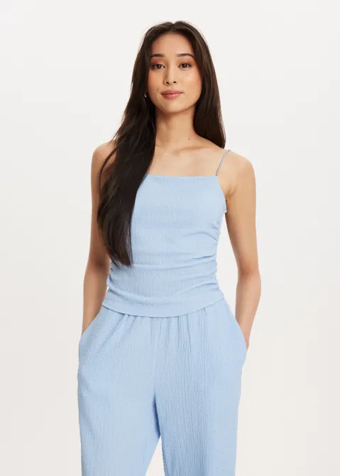 Singlet met dunne bandjes blauw (BLW.L)