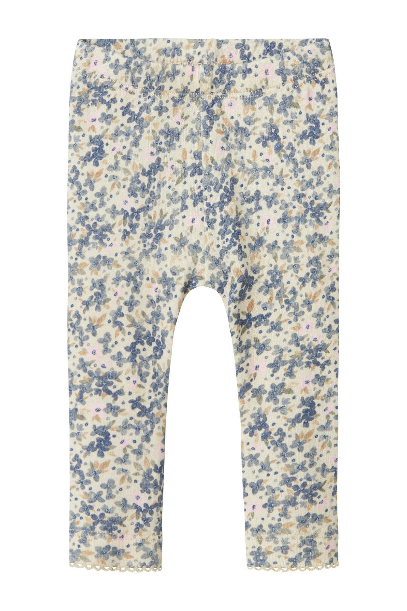 NAME IT baby gebloemde legging beige/roze/blauw