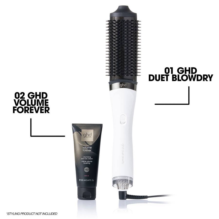 ghd Duet Blow Dry 2 in 1 Hair Dryer Brush White