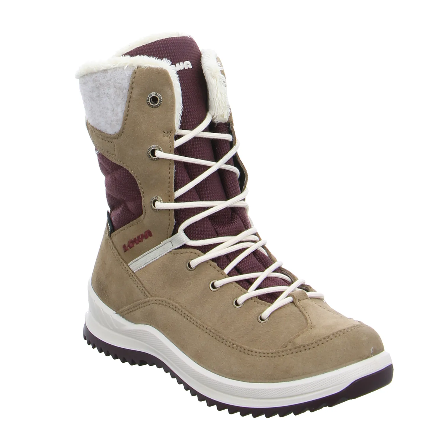 LOWA Mädchen-Snowboot Membrane Beige Textil  Winter-Sneaker, high