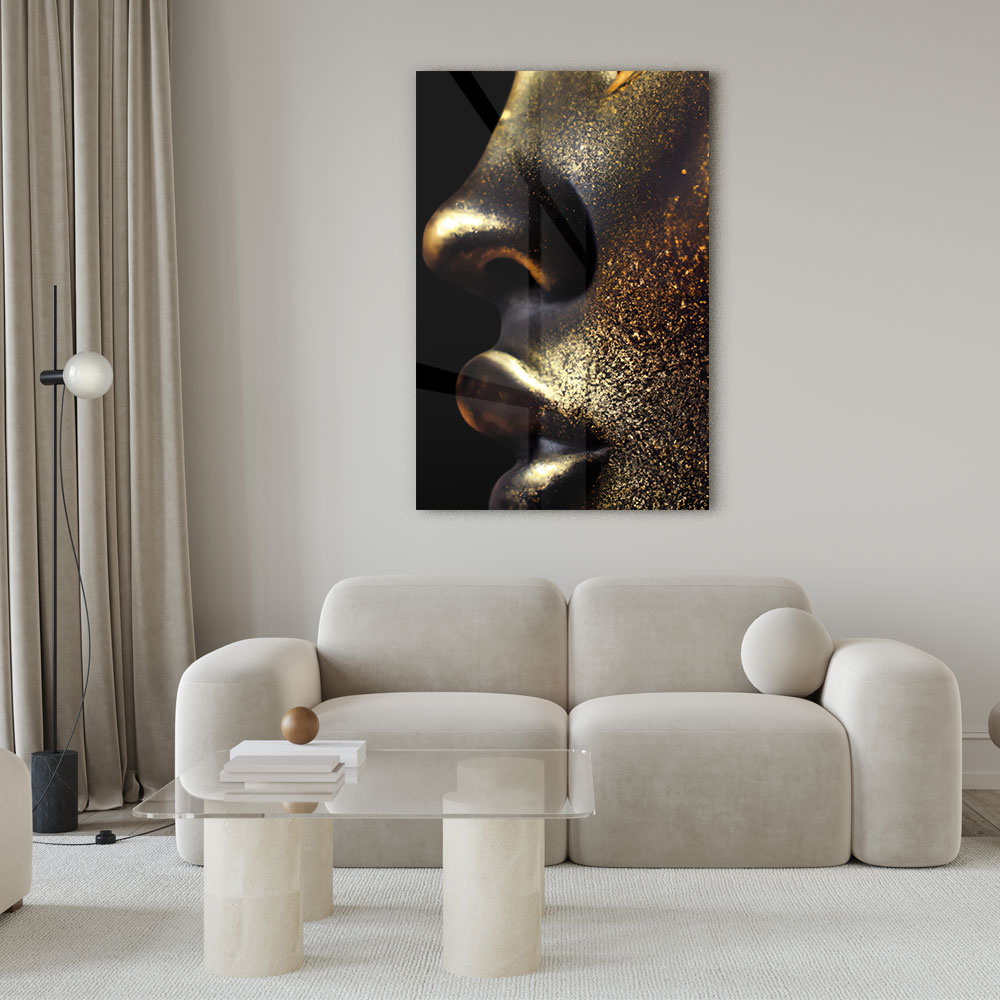 Walljar acrylglas schilderij - Golden Closeup Acrylglas schilderij - 60 x 90 cm