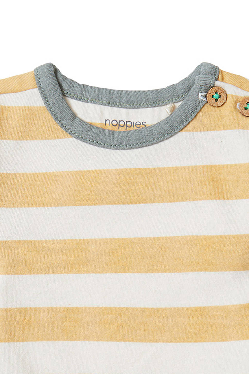 Noppies baby gestreept T-shirt Lake geel