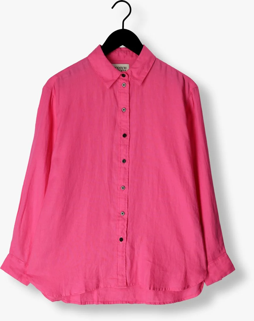 SCOTCH & SODA roze scotch & soda blouse oversized linen shirt