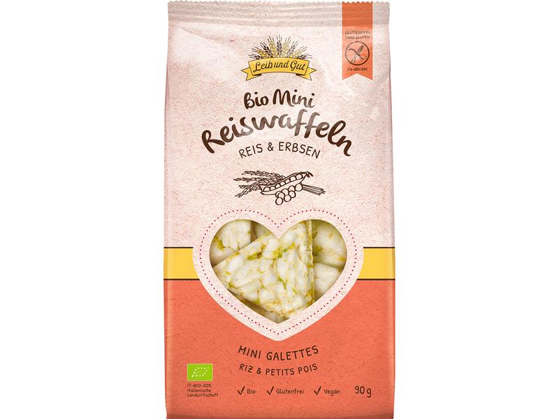 Leib und Gut Bio Mini Reiswaffeln Reis und Erbsen 90 g Knusprige Reiswaffeln in Bio-Qualität