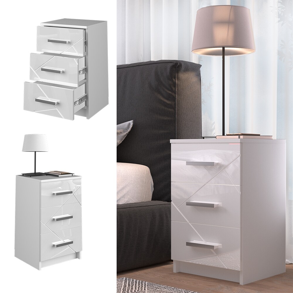 Vicco Nachtkommode Nachttisch Nachtschrank Irma Weiß Einzel Schublade Ablage