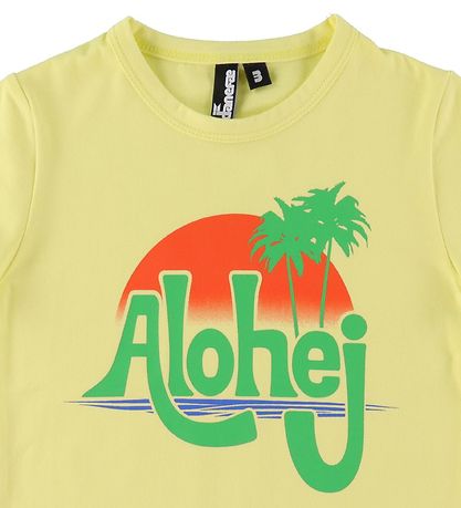 Danef? T-shirt - DaneRainbow Ringer - Yellow m. Alohej