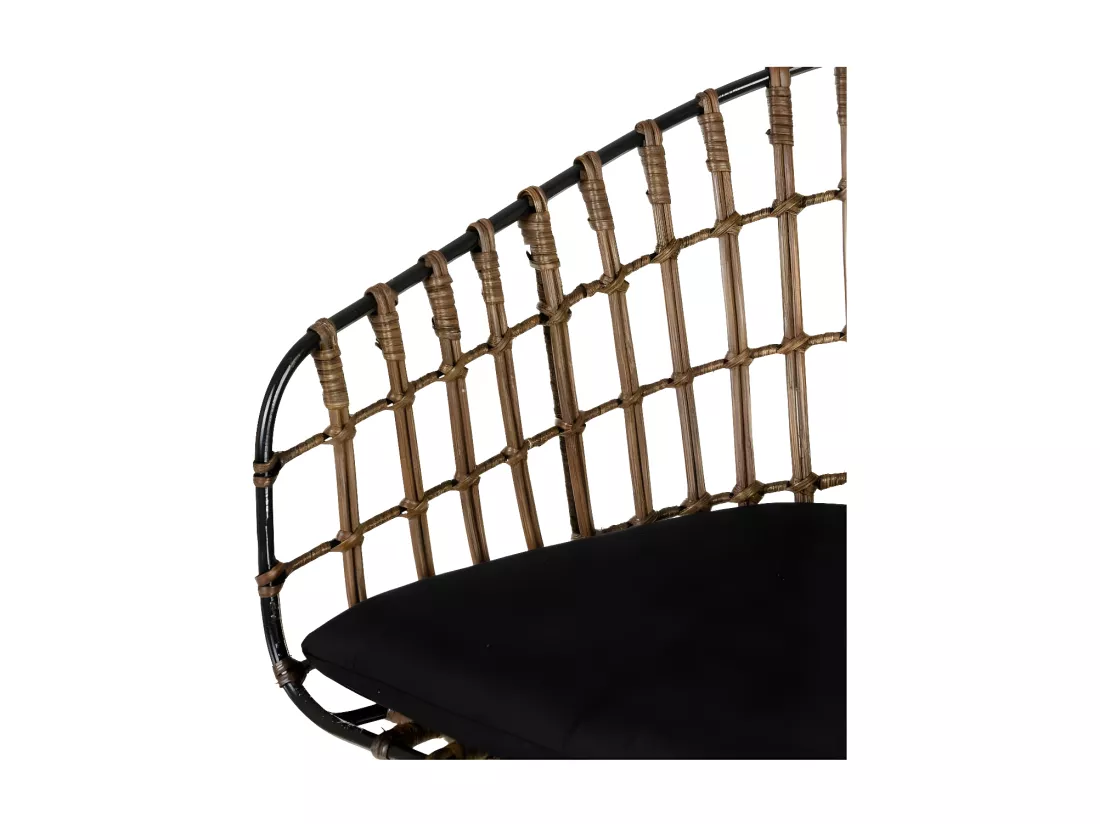 Fauteuil Rotin Marron/Métal - CARAMELO