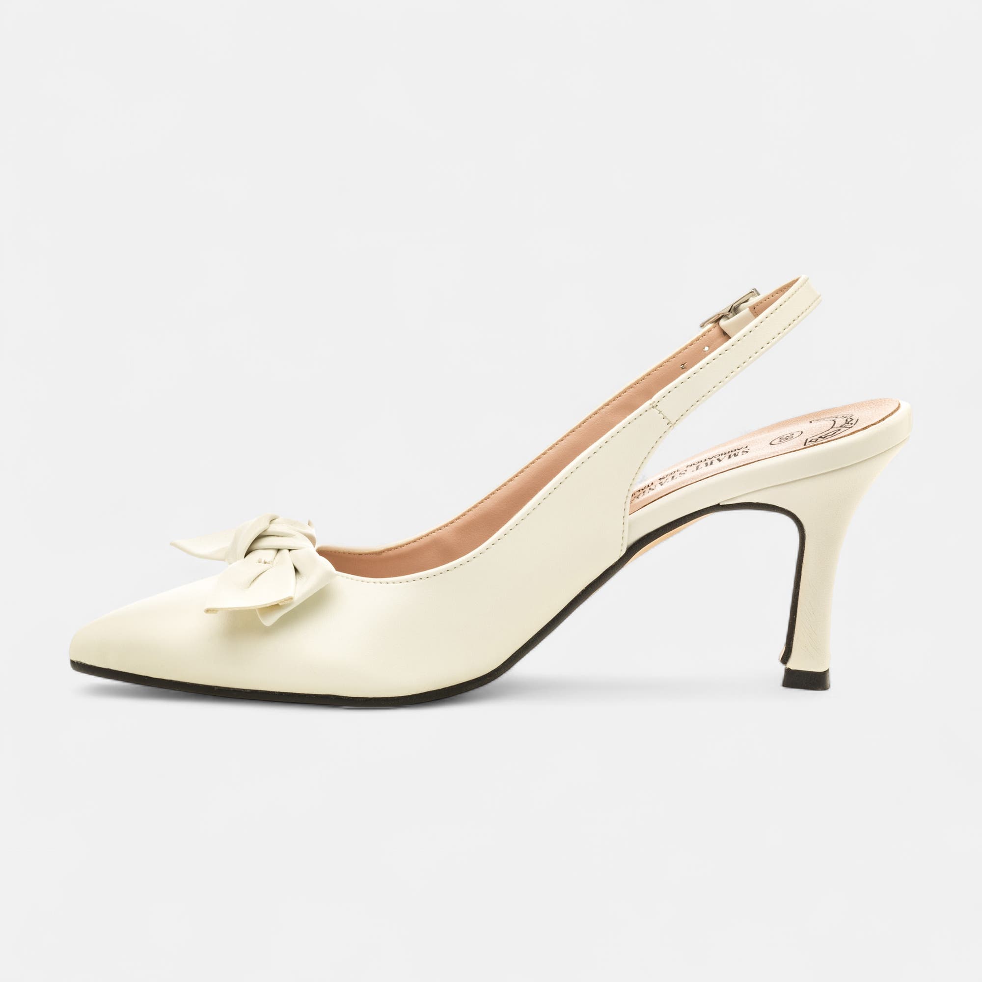Escarpins avec bride arrière à talon Femme blanc