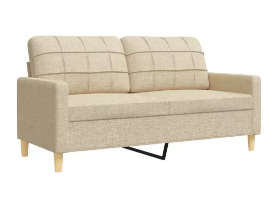 Ensemble de canapés 4 pcs avec repose-pied crème tissu