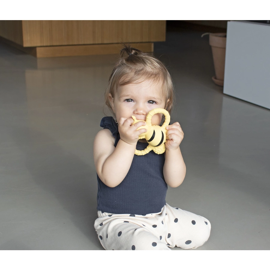 Filibabba Beißring Bella die Biene Naturkautschuk - Pale Banana