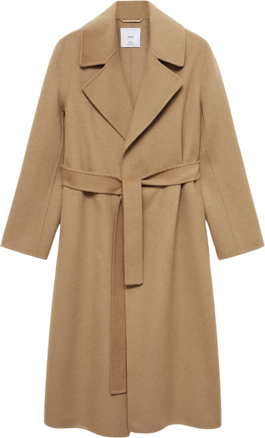 MANGO Belt handmade coat Medium brown
