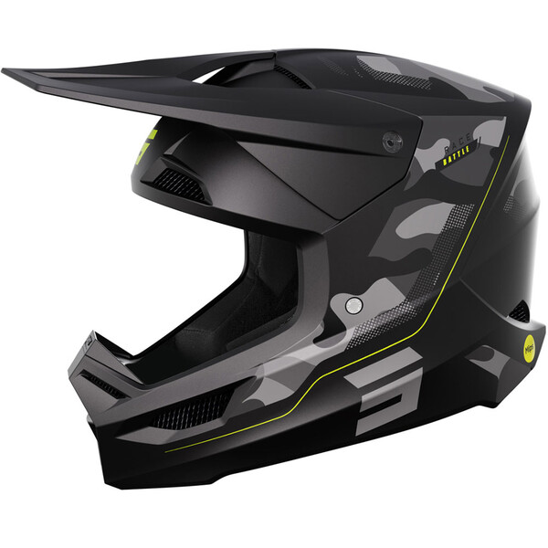 Shot - Casque Race Battle Noir / Jaune fluo / Mat